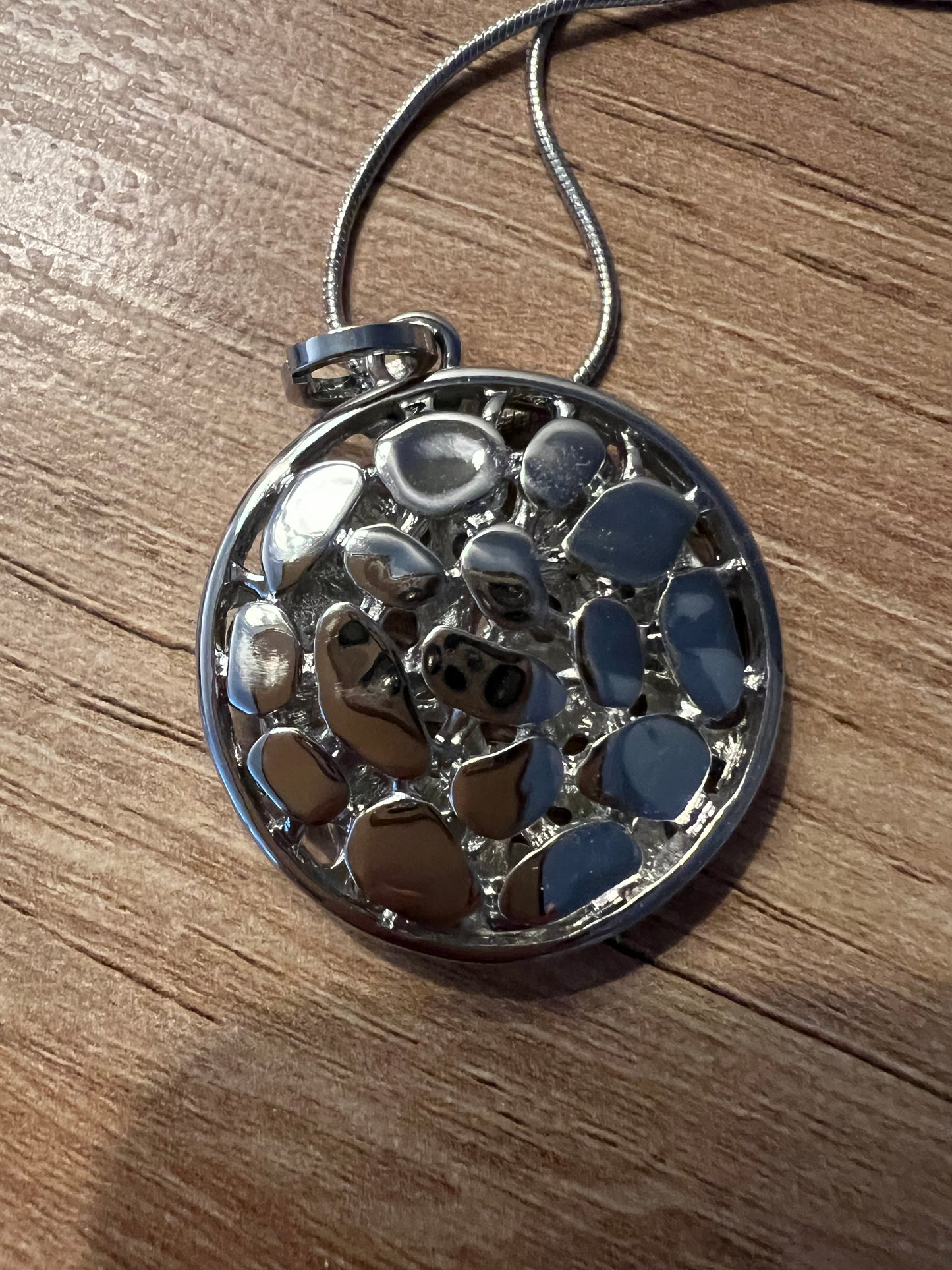RHODIUM ABSTRACT SILVER PENDANT