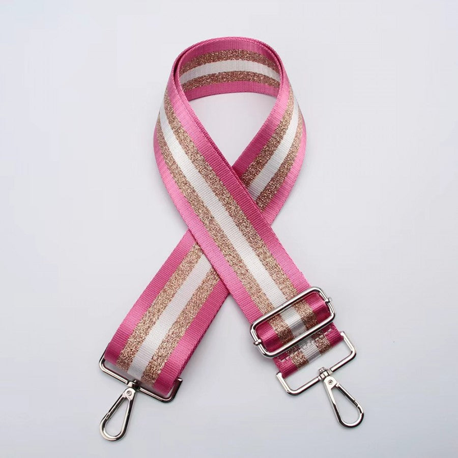 THIN STRIPE MAGENTA BAG STRAP