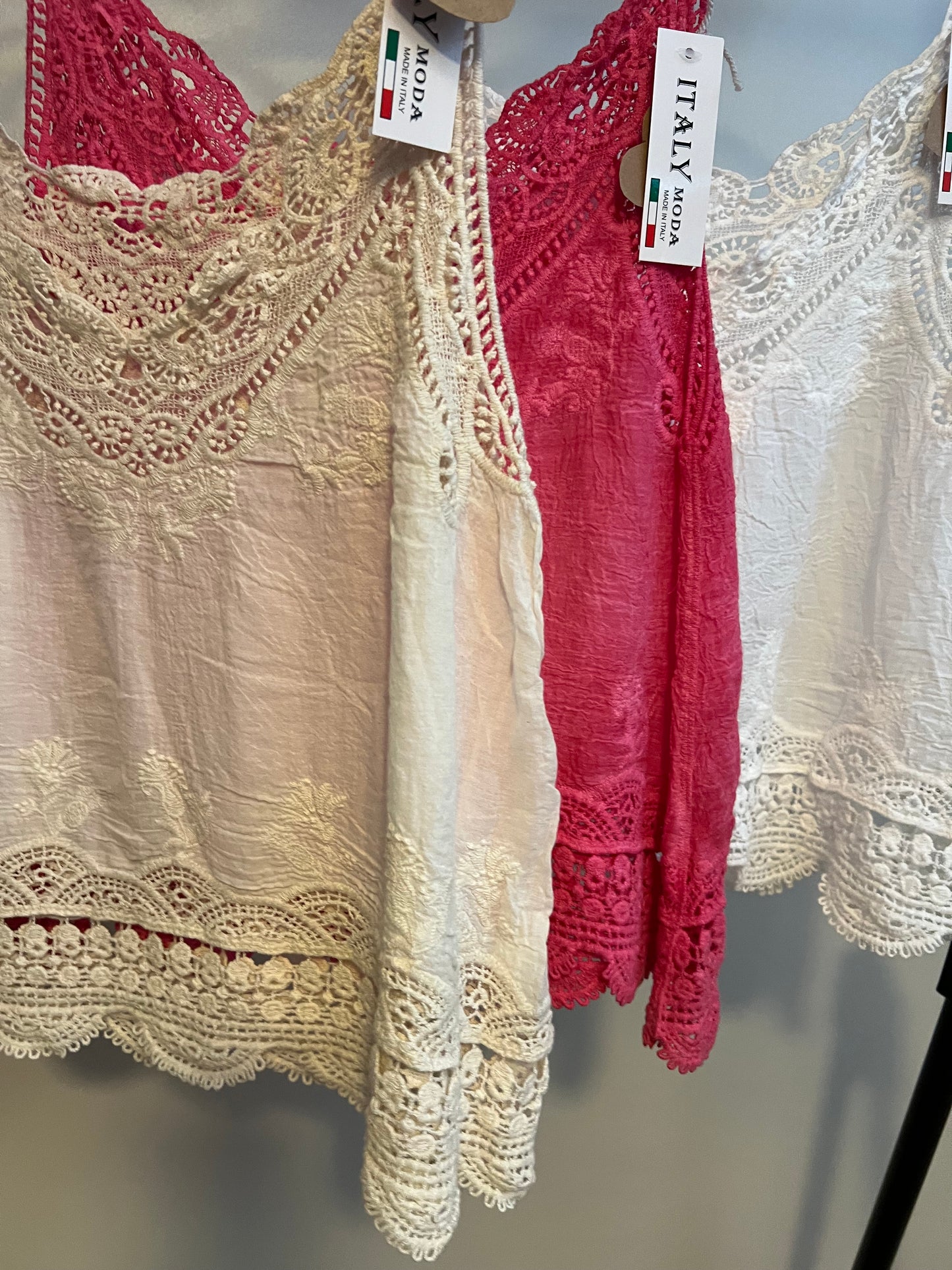 LACE/CROCHET CAMI TOP (VARIOUS)