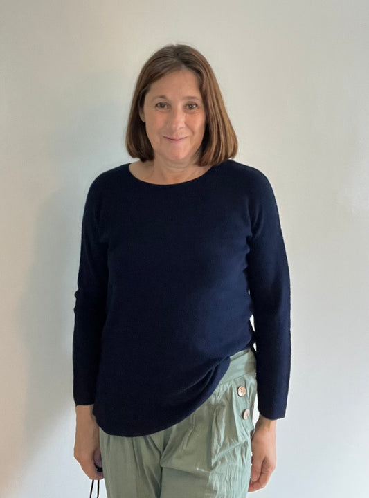 ROUND NECK SOFT JUMPER NAVY