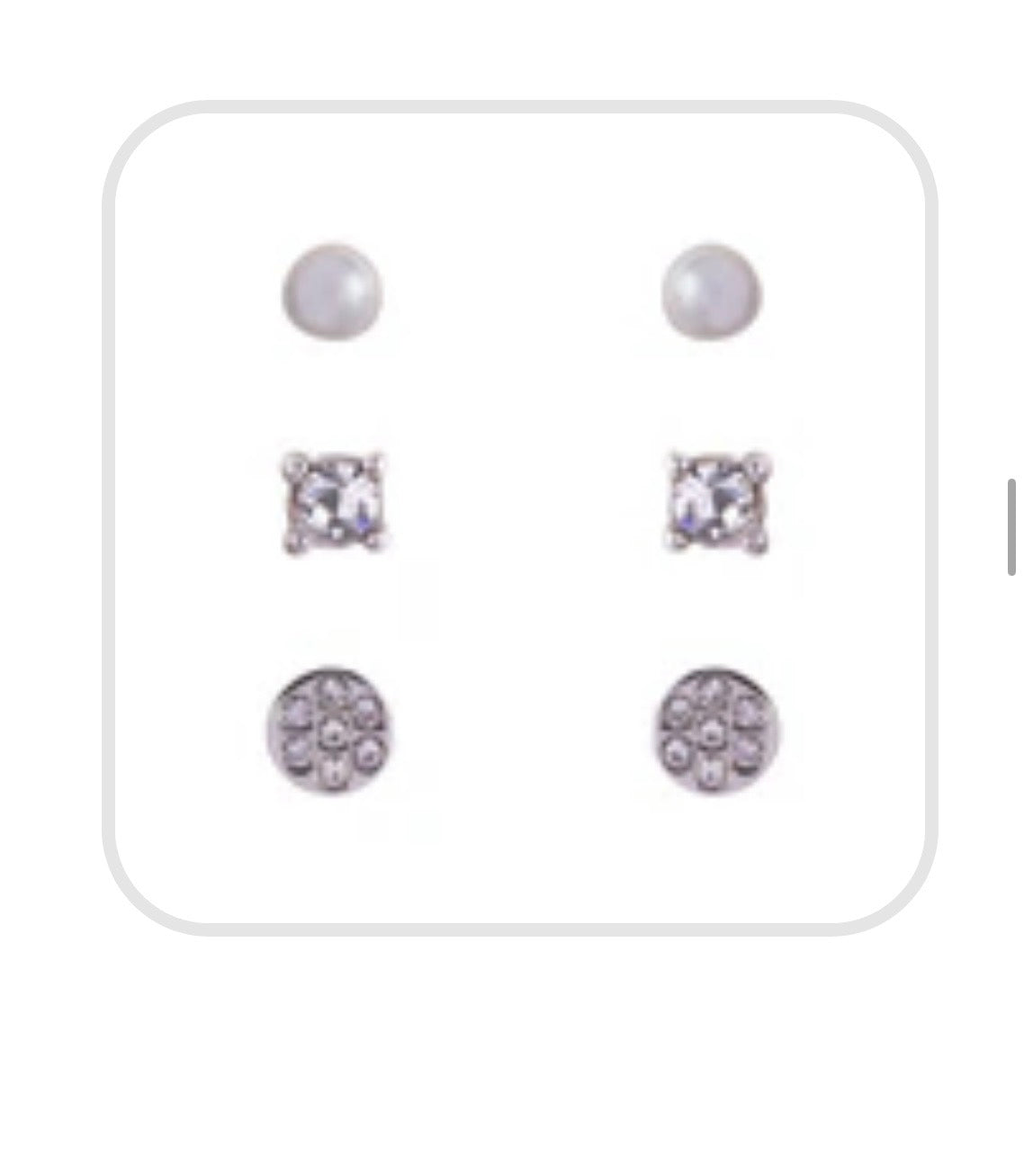 TRIO OF STUD EARRINGS
