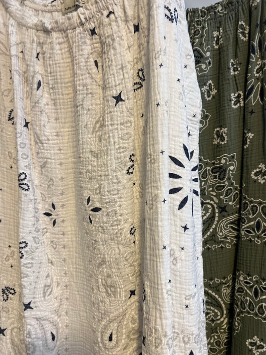 BANDANA COTTON CHEESCLOTH DRESS (VARIOUS)