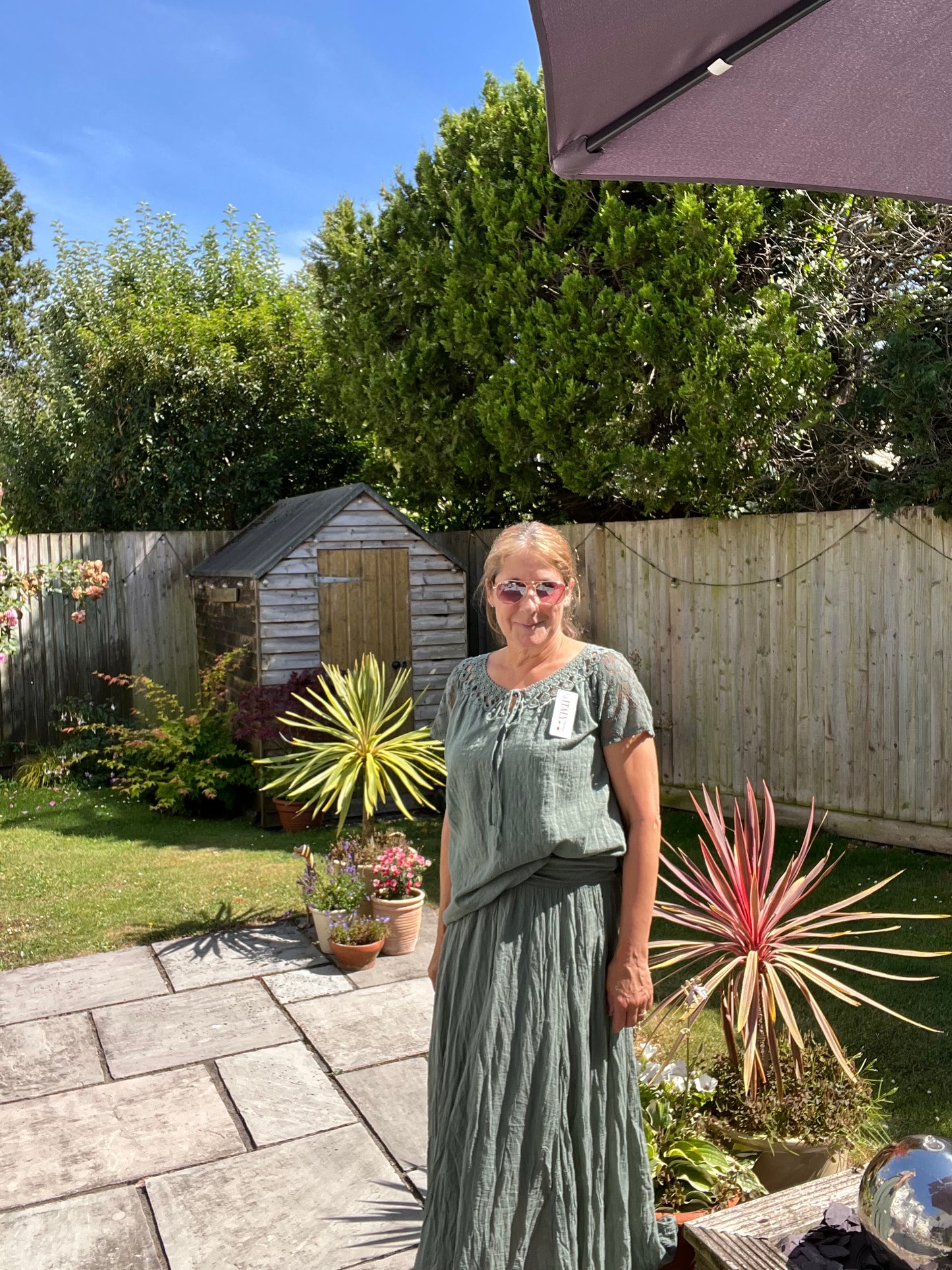 GYPSY COTTON SKIRT KHAKI /NAVY