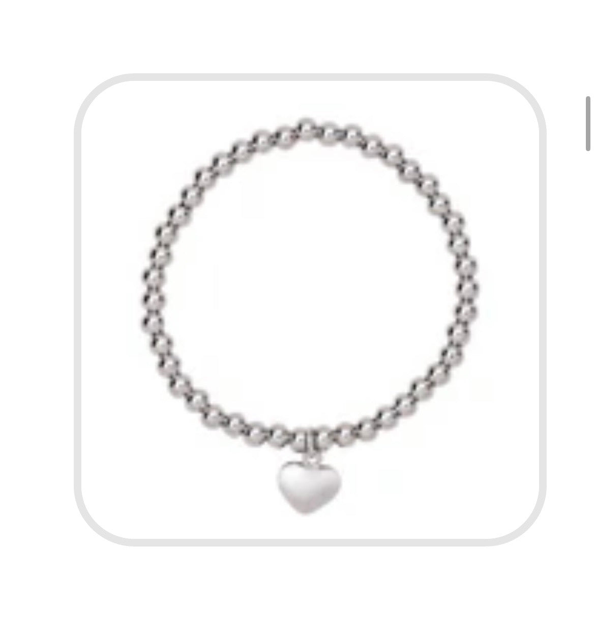 SILVER EFFECT HEART ELASTICATED BRACELET