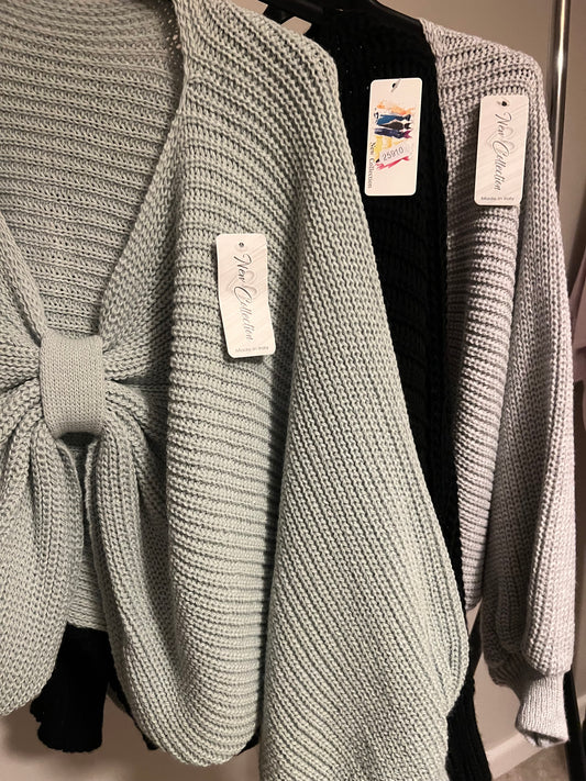 BOW KNOT CHUNKY KNIT SAGE GREEN