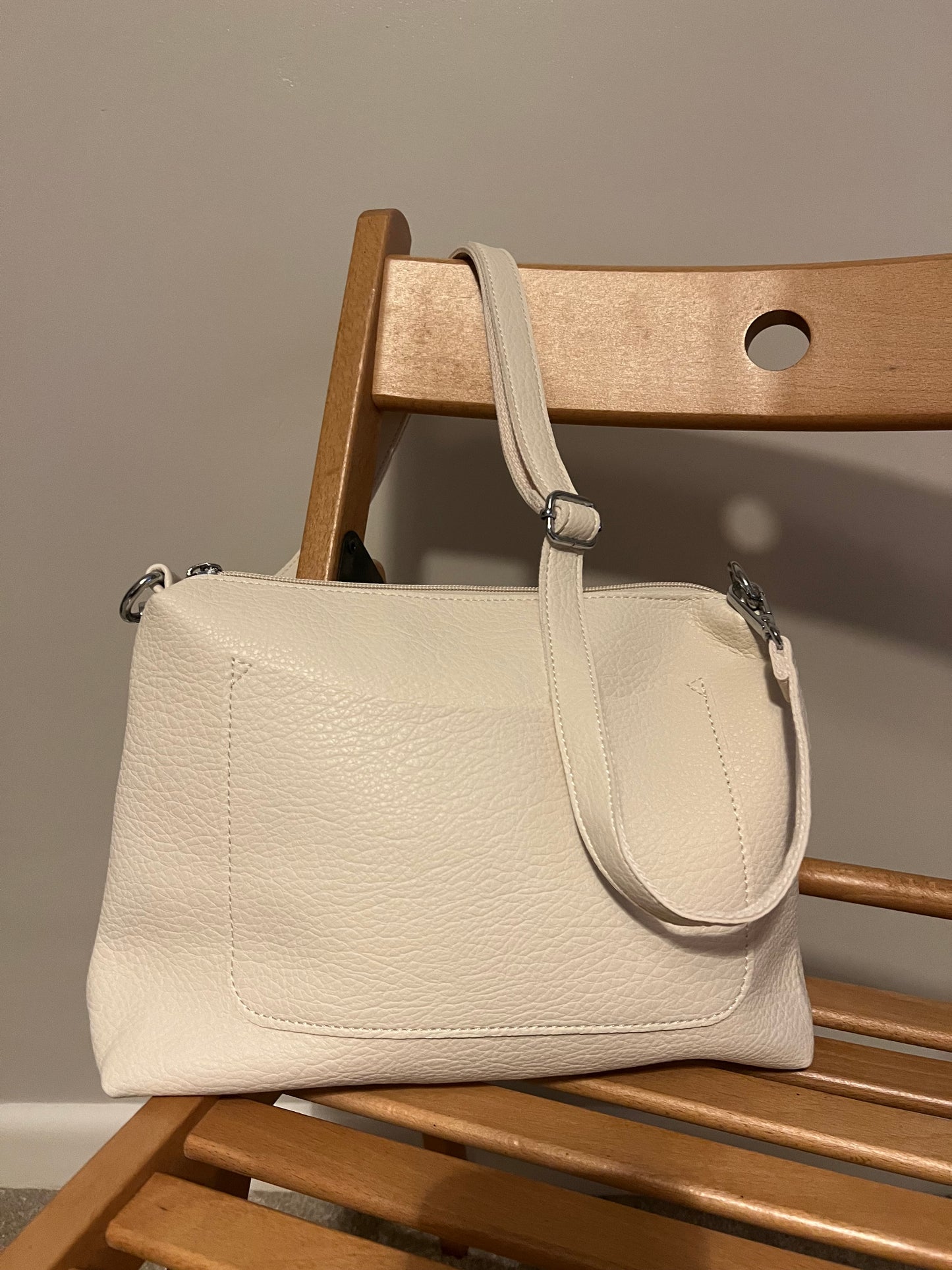 CREAM BAG WITH STRAP