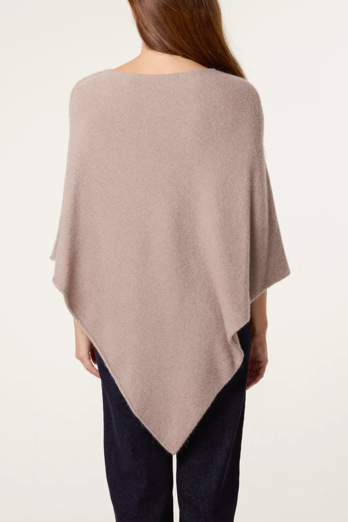 SOFT KNIT PONCHO MOCHA