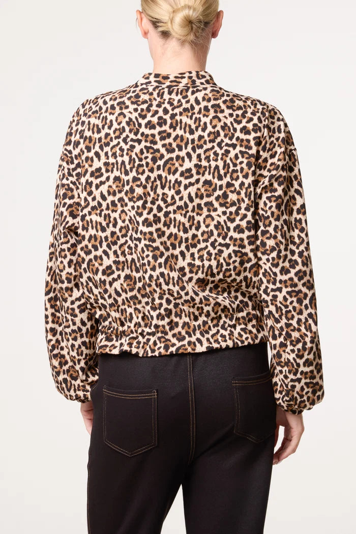 ANIMAL PRINT BOMBER JACKET