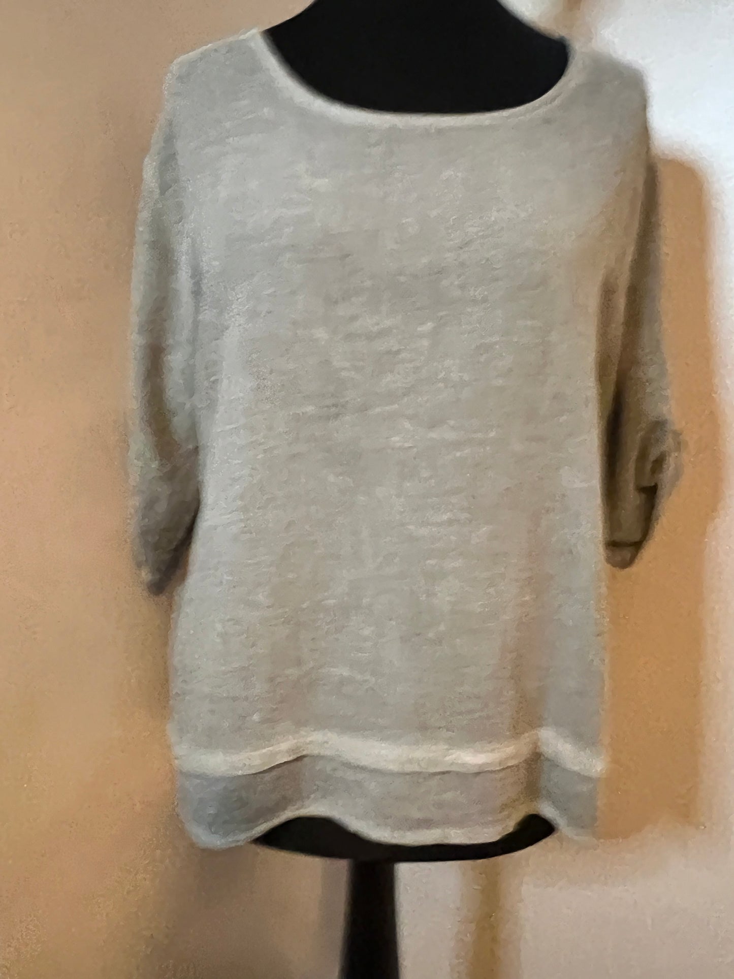 WASHED LINEN TOP KHAKI