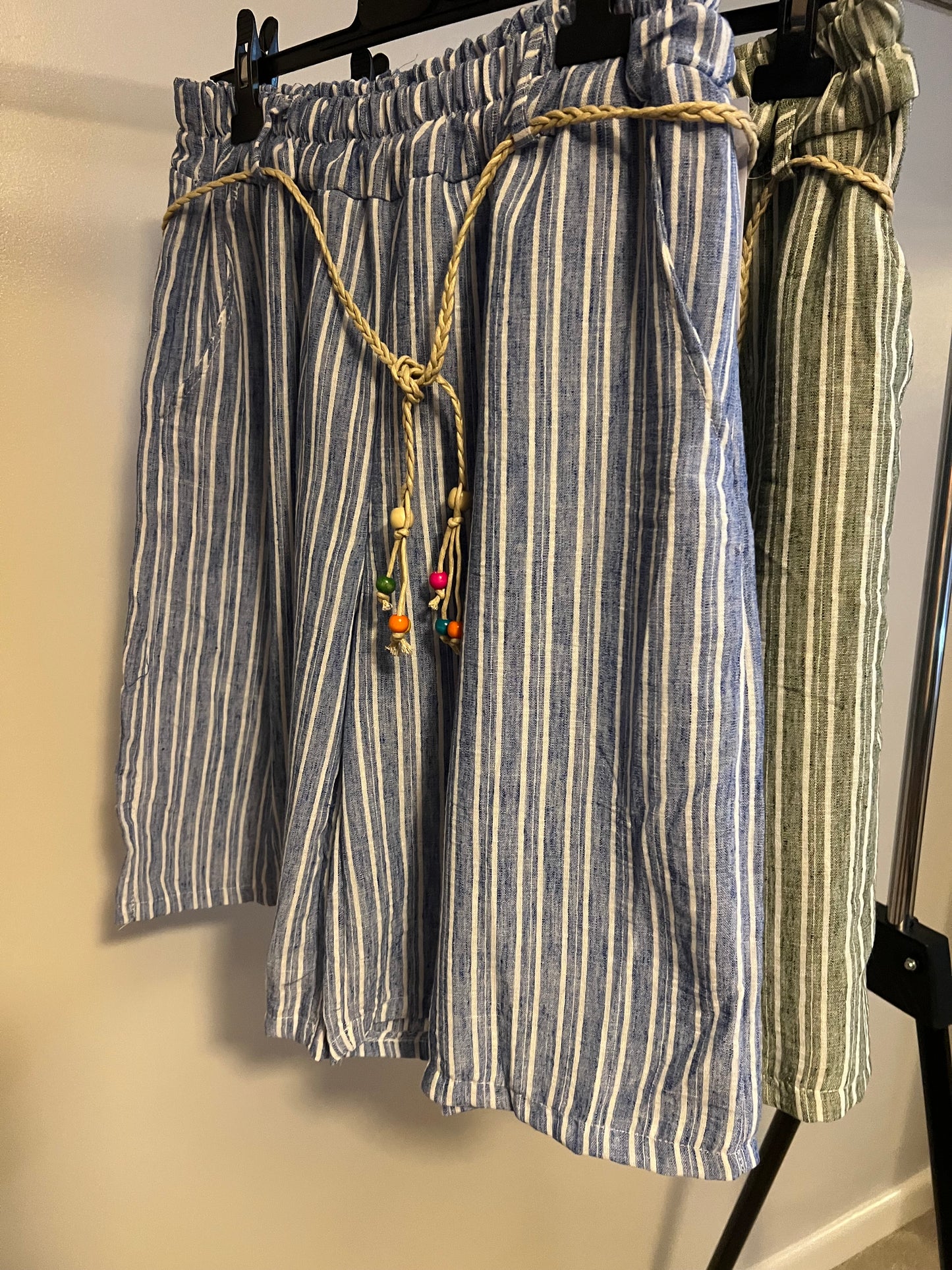 STRIPE SHORTS BLUE/KHAKI