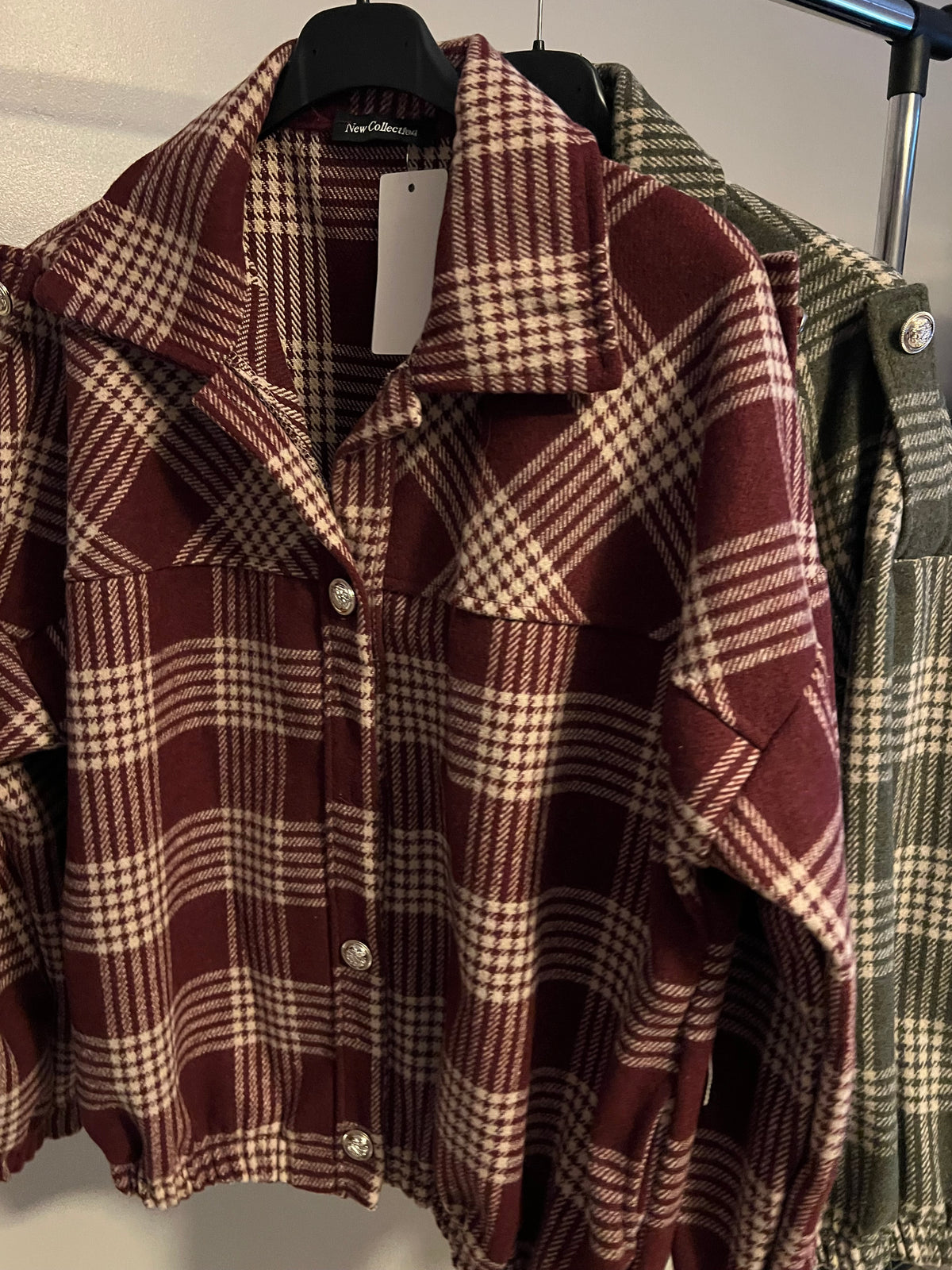 BOMBER JACKET CHECKED PRINT KHAKI/WINE