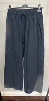 COTTON WIDE LEG TROUSER NAVY