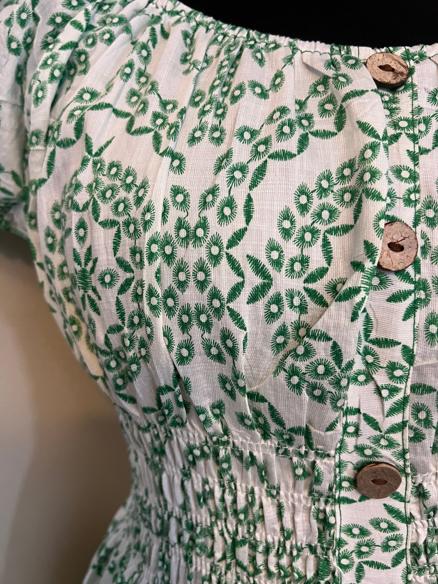 SUMMER MIDI DRESS GREEN/WHITE