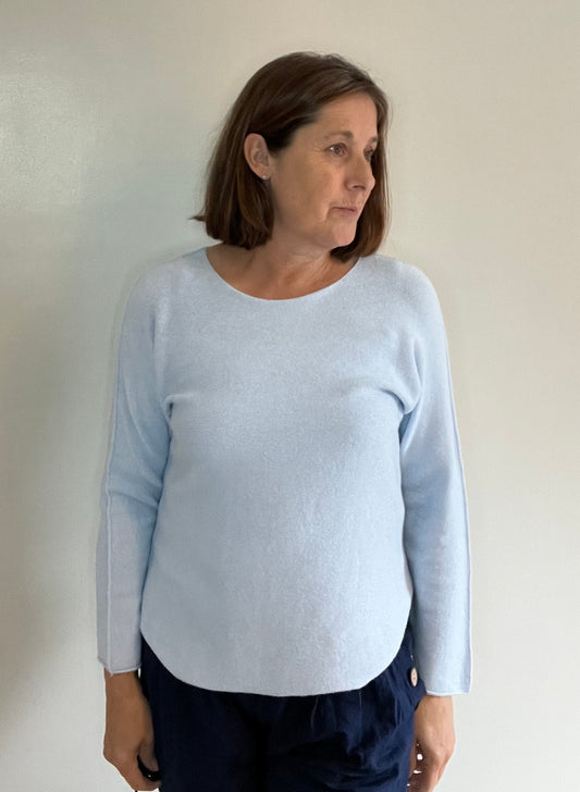 ROUND NECK SOFT JUMPER PALE BLUE