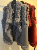 FAUX FUR GILET GREY