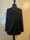 DIAMANTE CHIFFON TOP BLACK