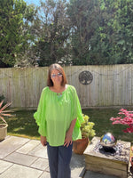 COTTON GYPSY TOP LIME