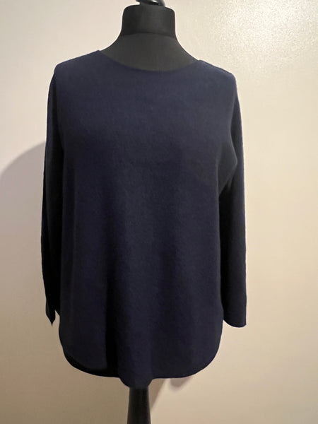 ROUND NECK SOFT JUMPER NAVY