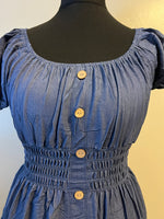 CHAMBRAY MIDI DRESS DARK DENIM