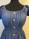 CHAMBRAY MIDI DRESS DARK DENIM