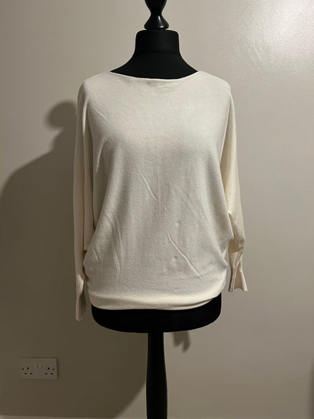 PEARL BACK BATWING KNIT CREAM