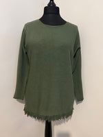 SOFT FRINGE HEM JUMPER KHAKI