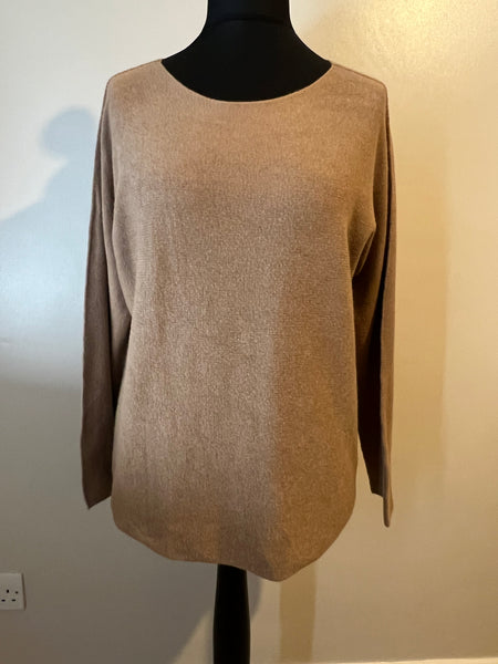 ROUND NECK SOFT JUMPER CARAMEL