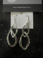 SILVER PLATED ABSTRACT HOOK EARRINGS