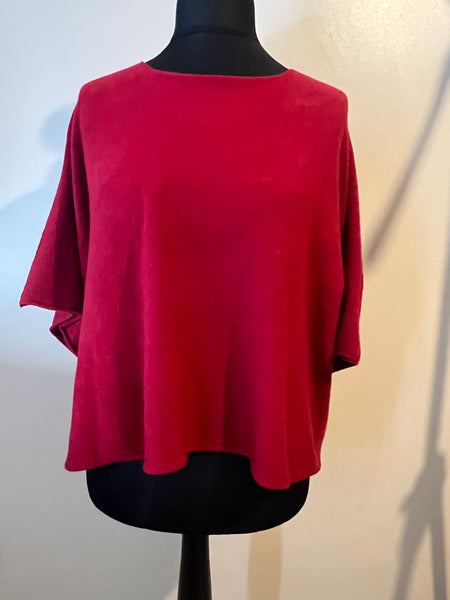 SOFT BOX KNIT DARK RED