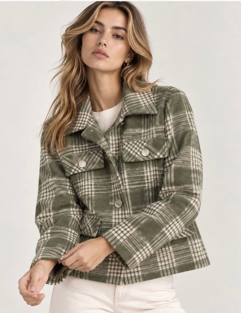 CHECK JACKET CHOCOLATE / KHAKI / GREY
