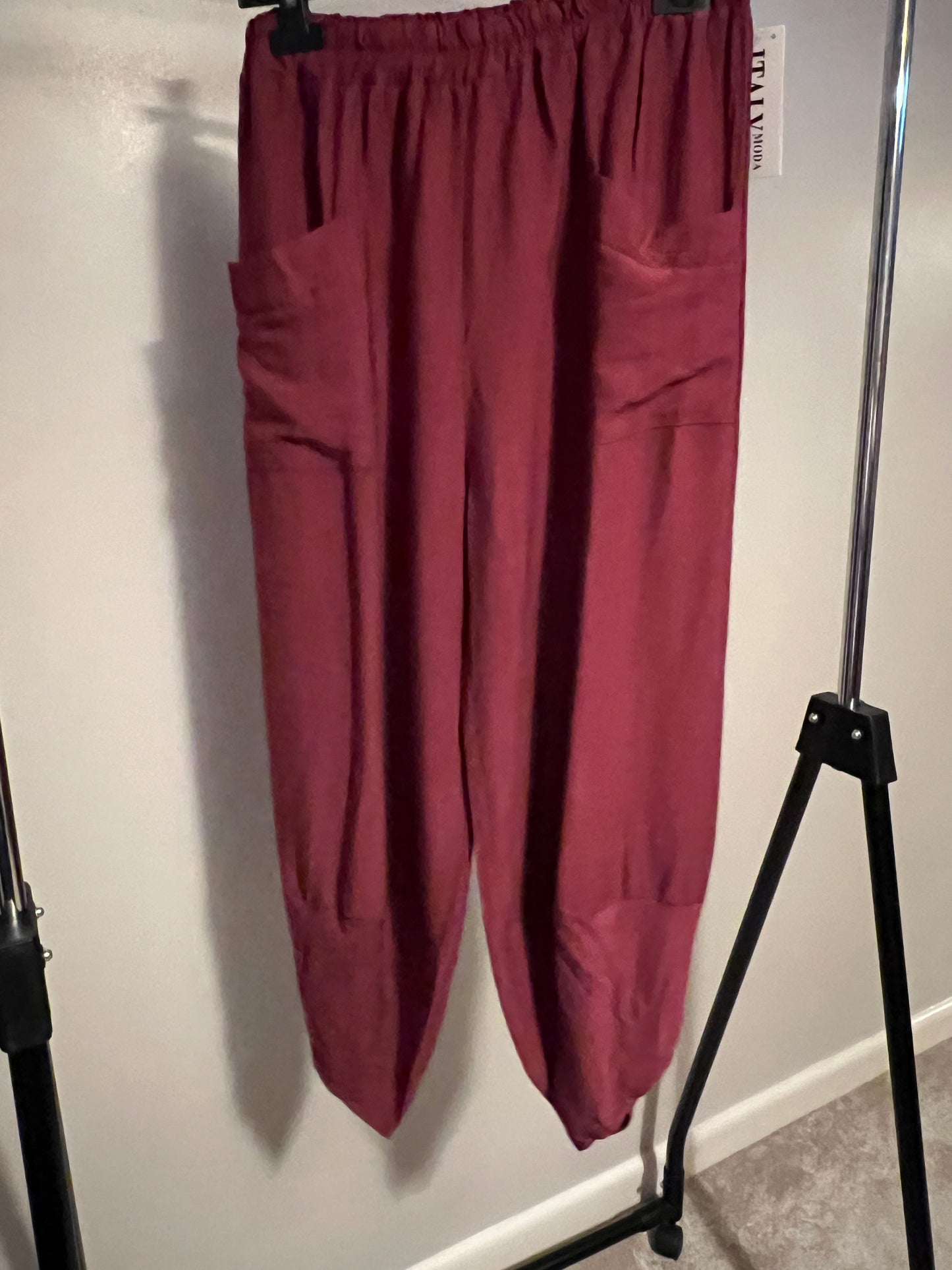 BARREL LEG TROUSER WINE