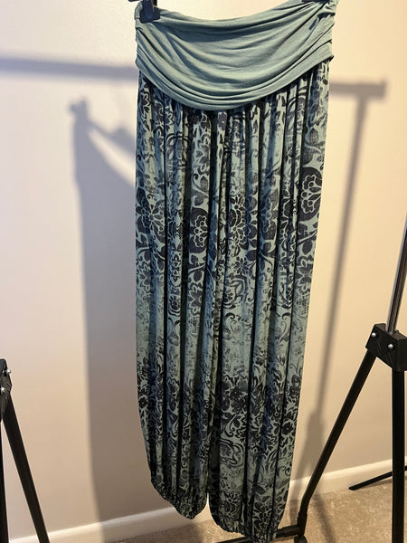 SUPER SOFT FLORAL HAREM PANTS KHAKI