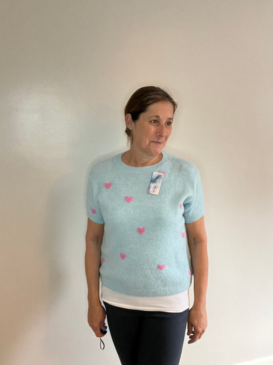 HEART KNIT PALE BLUE