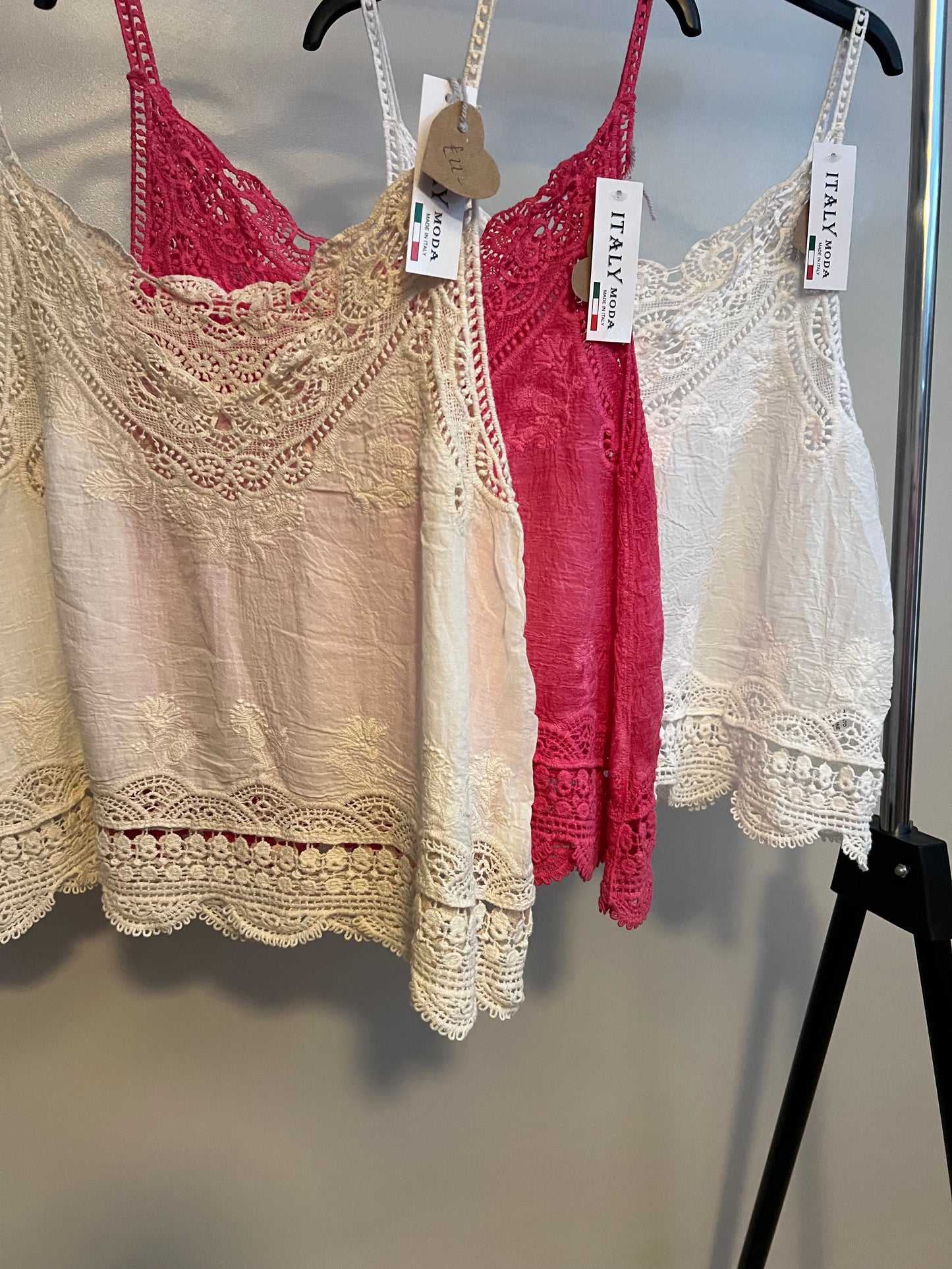 LACE/CROCHET CAMI TOP (VARIOUS)