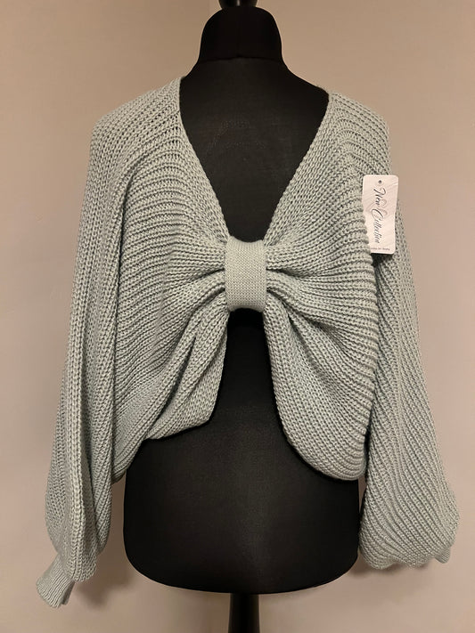 BOW KNOT CHUNKY KNIT SAGE GREEN