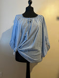 COTTON GYPSY TOP PALE BLUE
