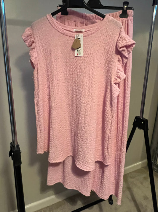 WAFFLE CO-ORD PINK