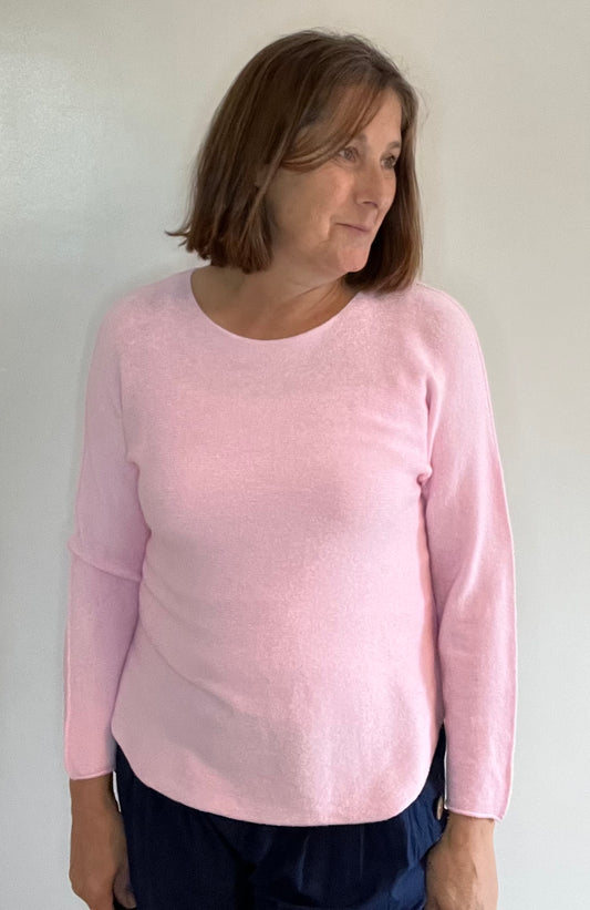 ROUND NECK SOFT JUMPER PALE PINK