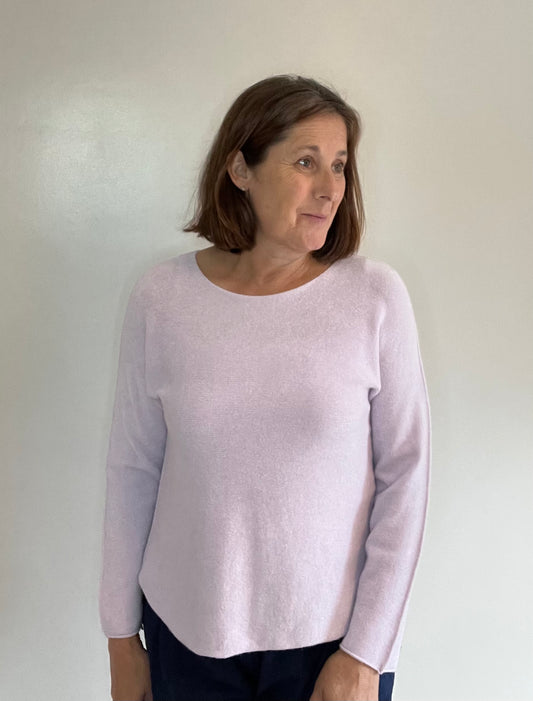 ROUND NECK SOFT JUMPER  PALE LILAC