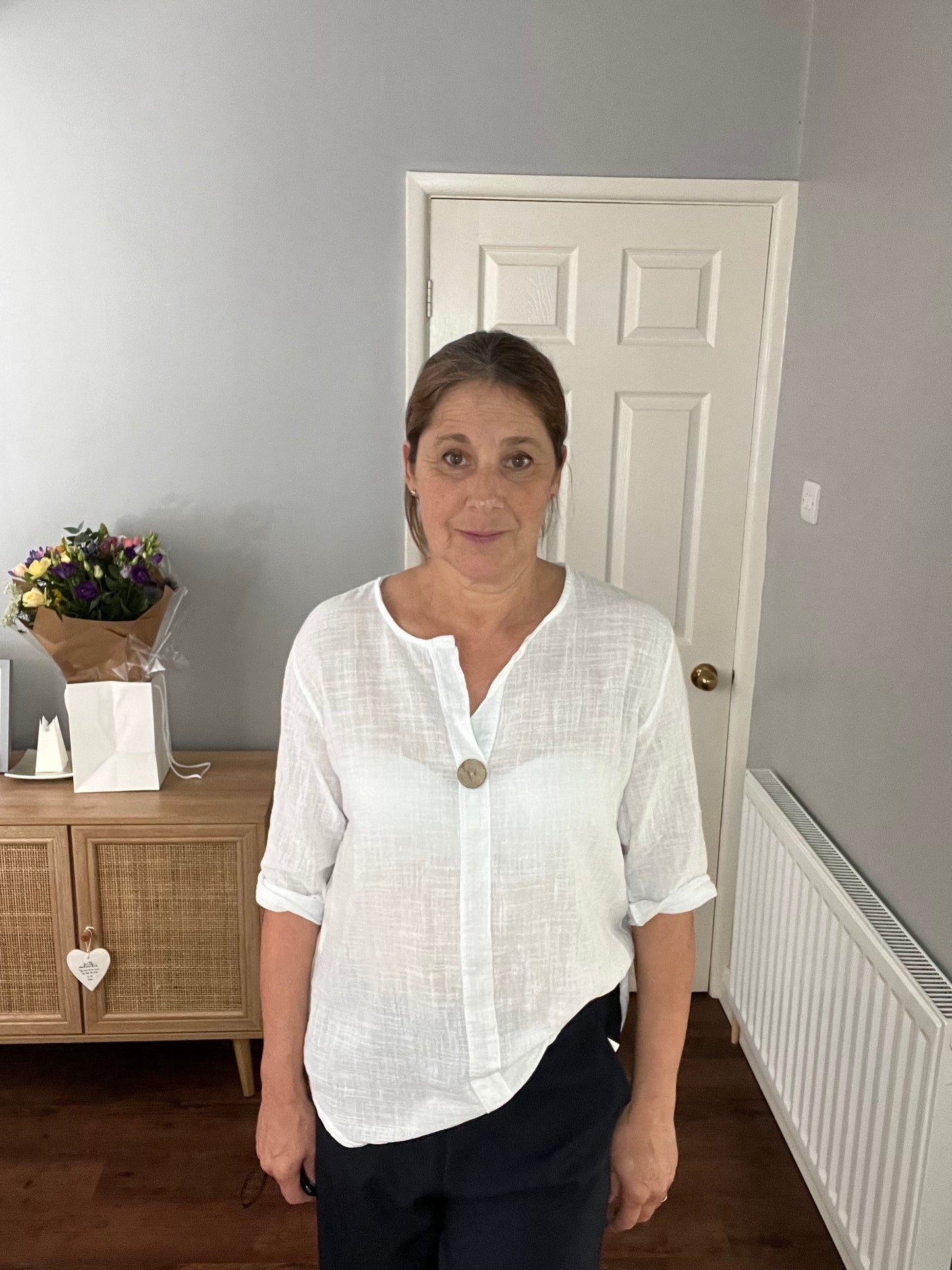 COTTON BUTTON TOP WHITE