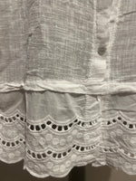 CHEESECLOTH SHIRT WITH BRODERIE ANGLAISE DETAIL WHITE