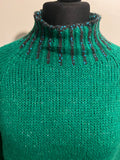 HIGH NECK CONTRAST SOFT KNIT GREEN