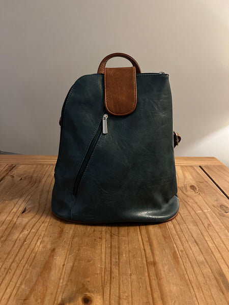 BACK PACK TEAL AND TAN