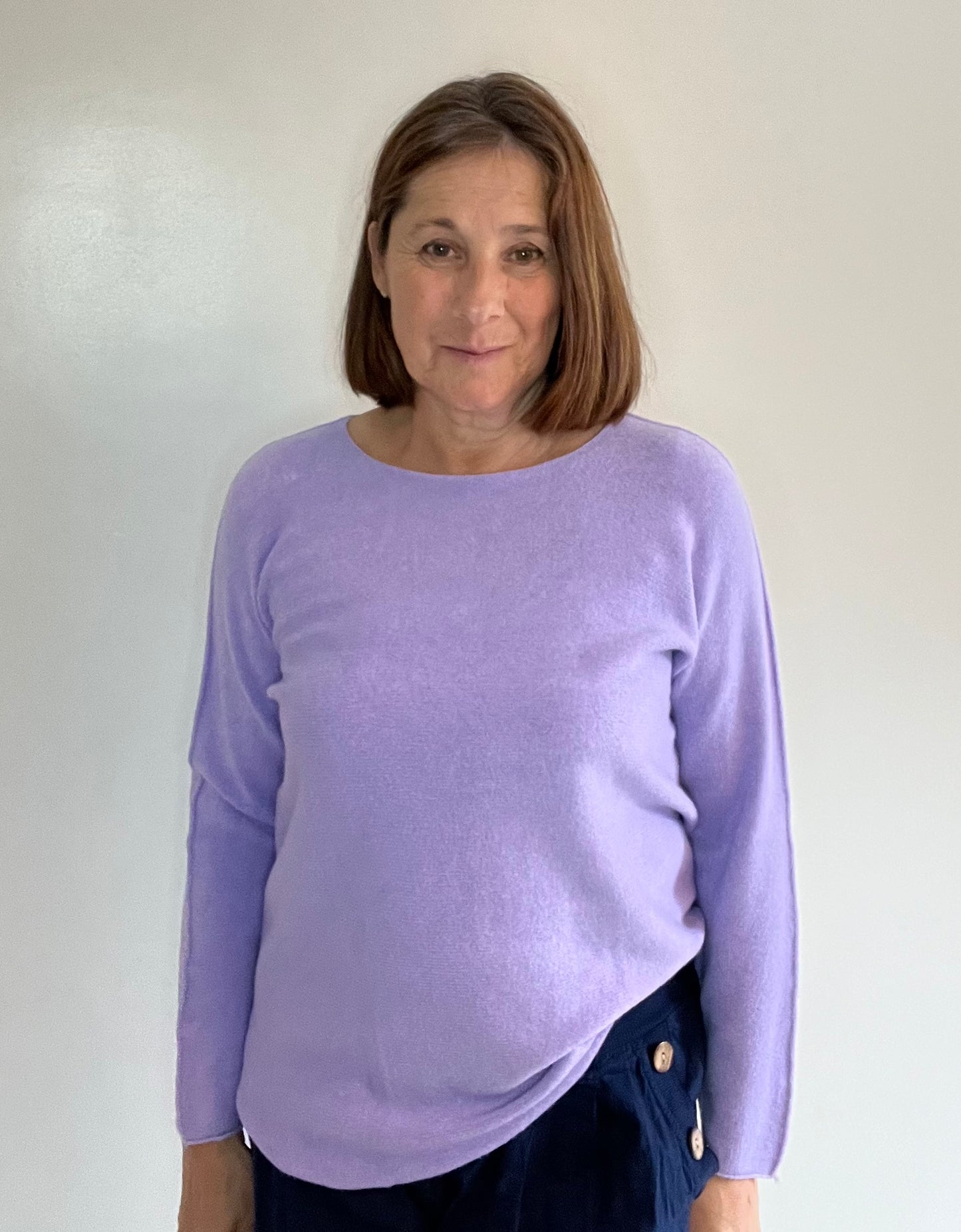 ROUND NECK SOFT JUMPER DARK LILAC