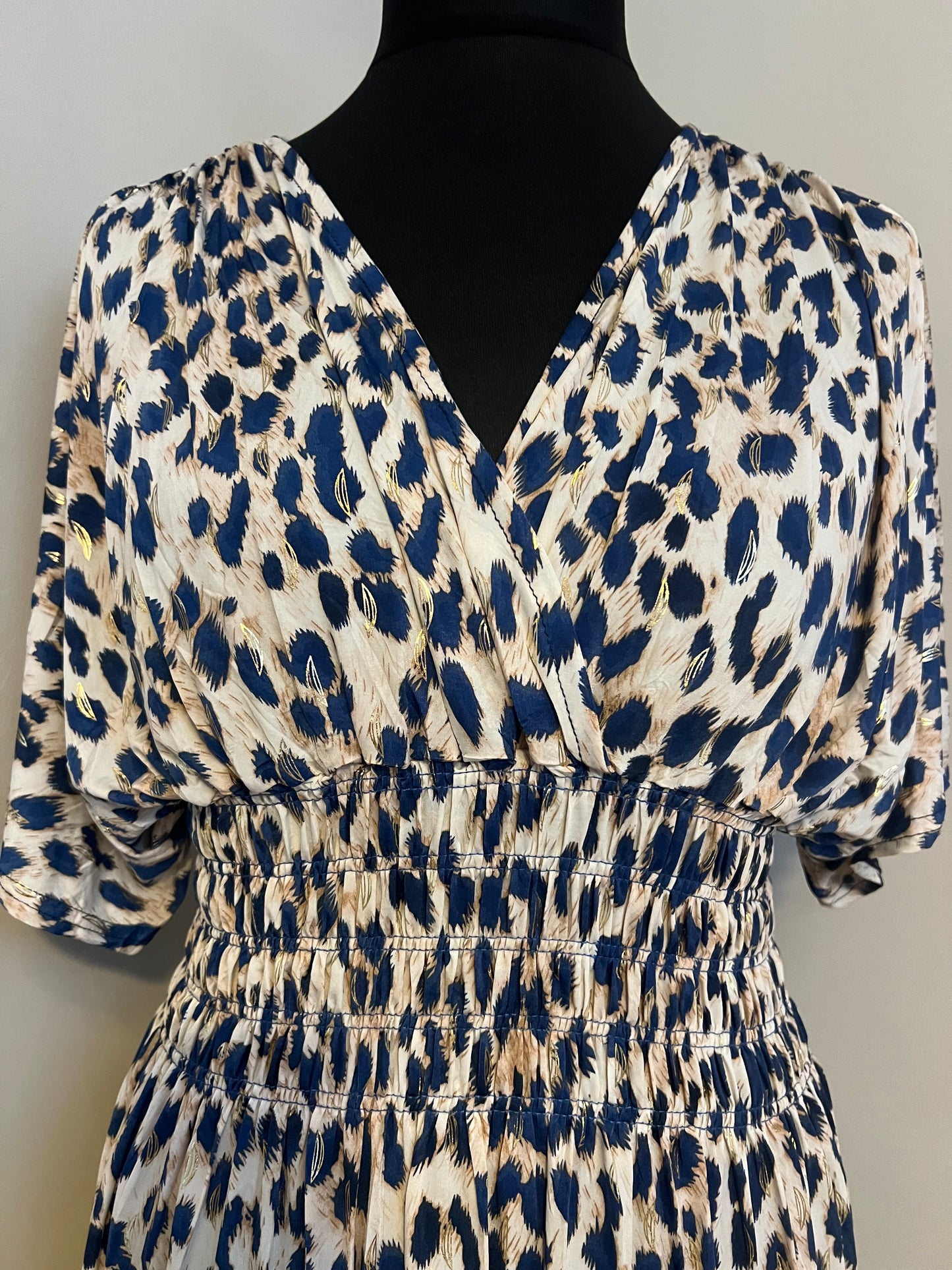 ANIMAL PRINT MAXI DRESS BLUE