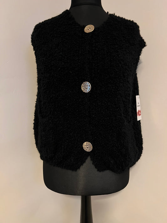 BUTTON TANK TOP BLACK