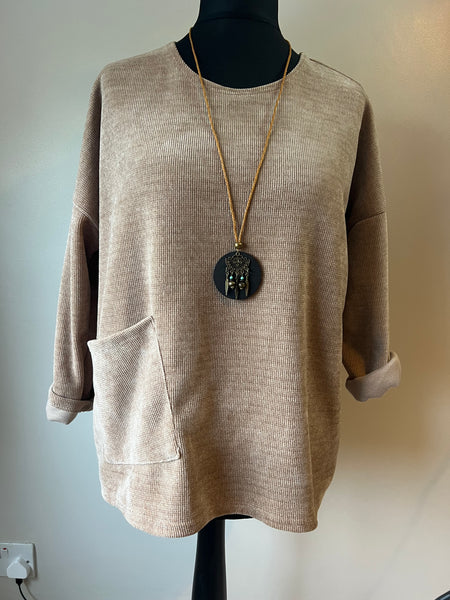 SUPER SOFT CHENILLE TOP CARAMEL
