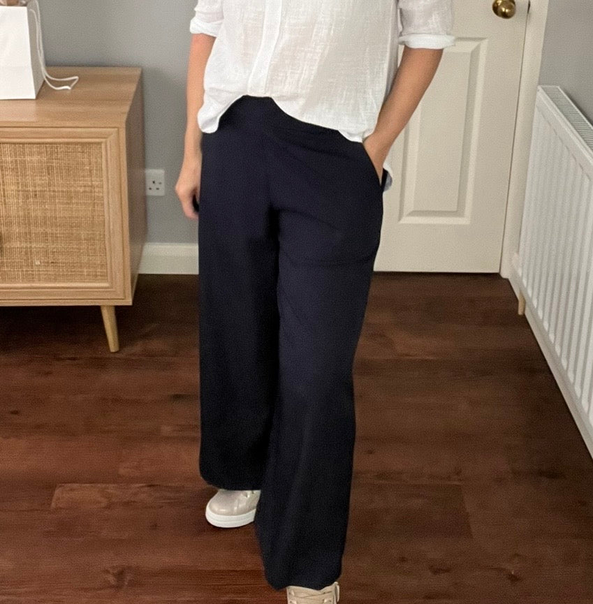 WIDE LEG TROUSERS NAVY