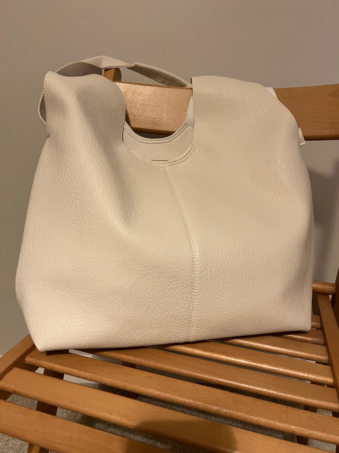 LARGE HOBO SLOUCHY BAG CREAM