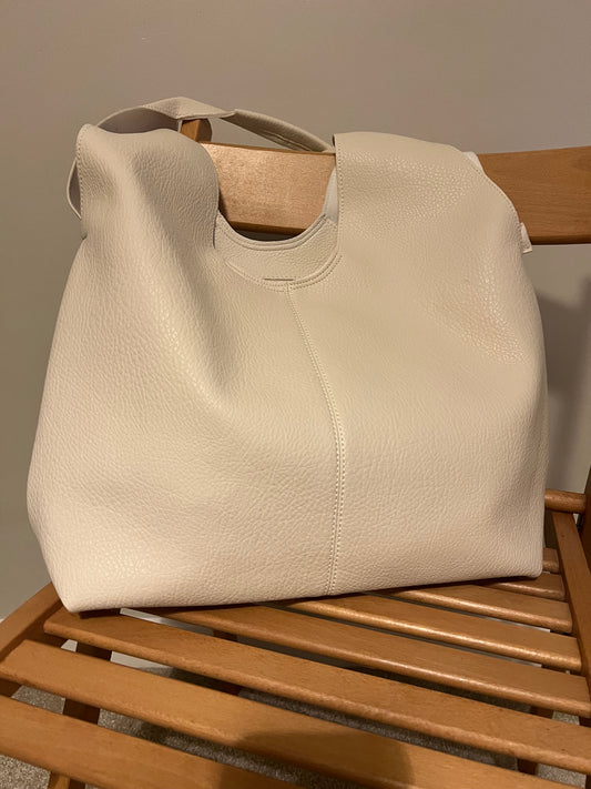 LARGE HOBO SLOUCHY BAG CREAM
